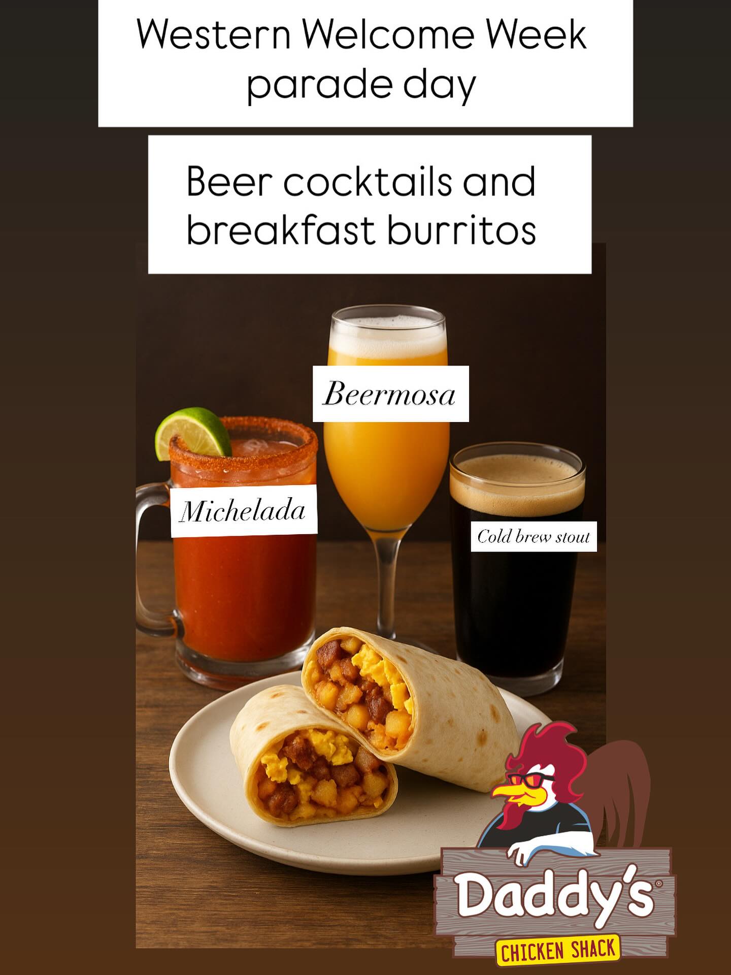 Join us tomorrow for the 97th annual Western Welcome Week Grand Parade!! We will be opening at 9 and selling specialty beer cocktails. @daddyschickenshack will be in our parking lot selling breakfast burritos as well. Buy a burrito and get $2 off your first drink! We love parade day and can’t wait to see you! #downtownlittleton #craftbeer #westernwelcomeweek #beercocktails #iloveaparade