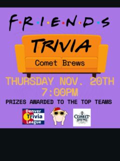 Join us this week for FRIENDS themed trivia! How you doin’?! #craftbeer #downtownlittleton #brewerytrivia #howyoudoin
