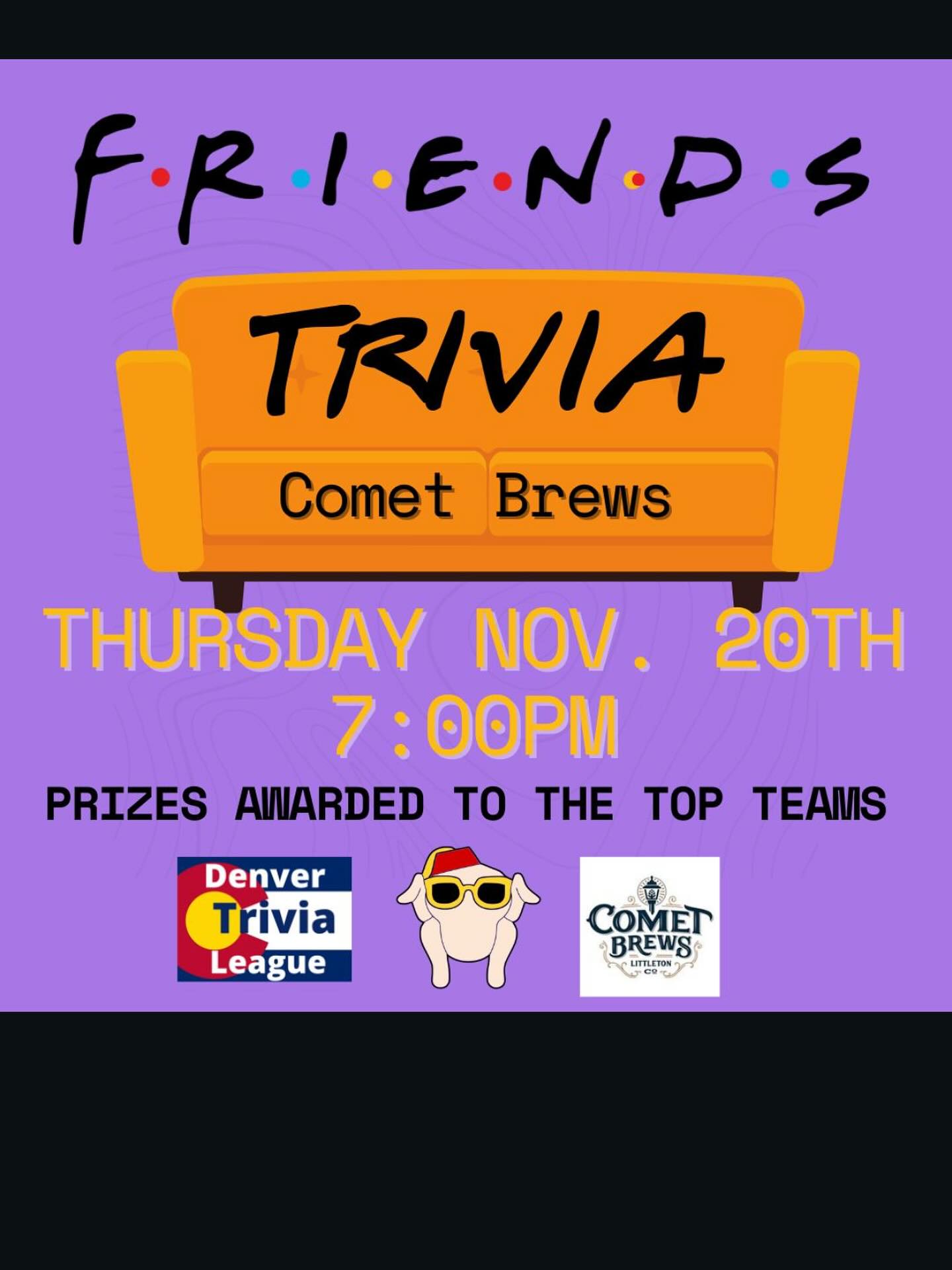 Join us this week for FRIENDS themed trivia! How you doin’?! #craftbeer #downtownlittleton #brewerytrivia #howyoudoin