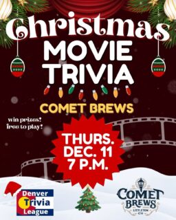 It’s the most wonderful time of the year! Join us for holiday movie trivia 12/11 and 7 pm. Free to play, win free beer!!! #craftbeer #downtownlittleton #trivianight #wewishyouamerrychristmas