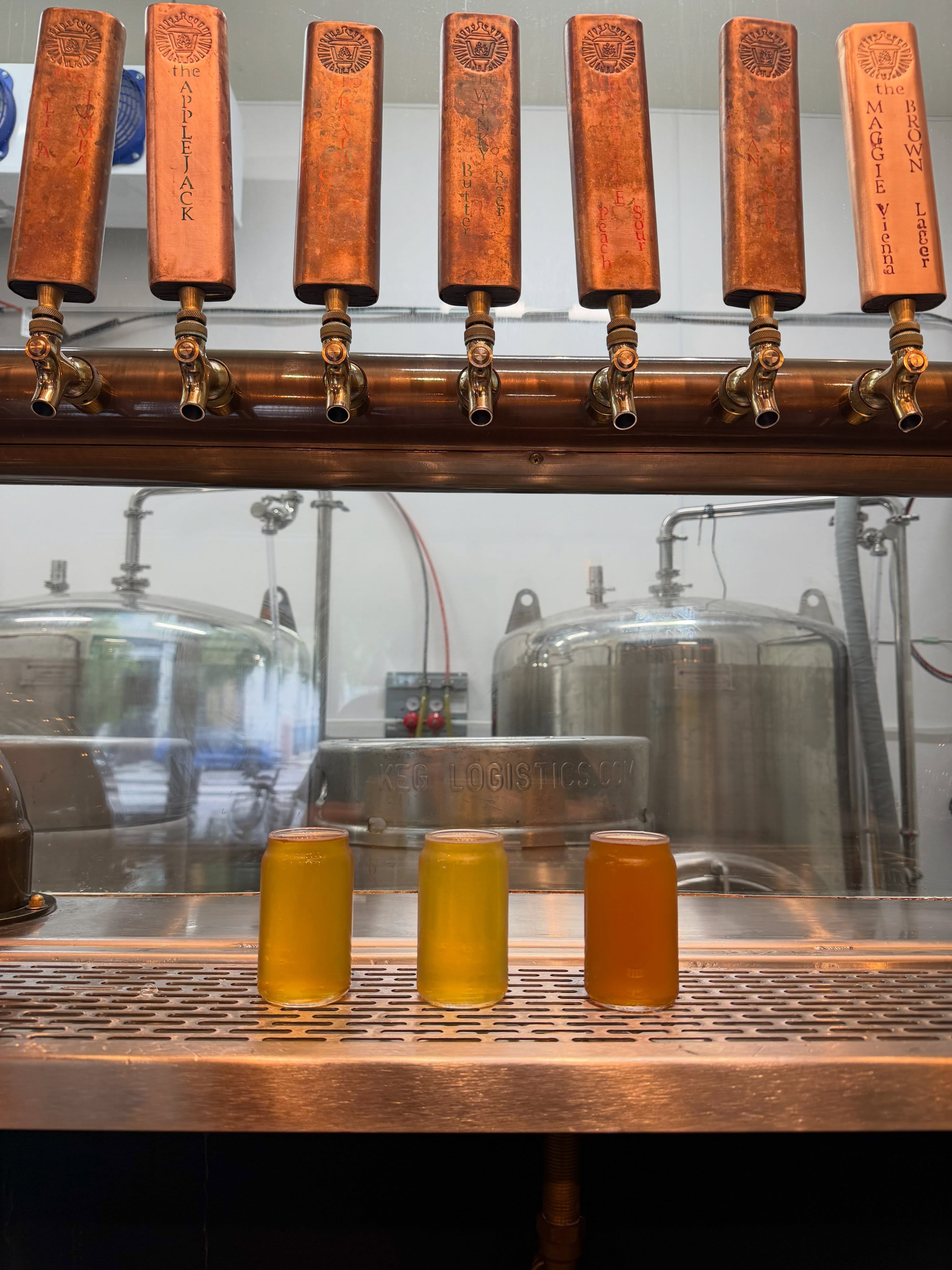 It’s a triple threat! We’ve got three new brews on tap today! The Apple Jack (Apple Ale), The Brian Wilke (Sour IPA) and The Maggie Brown (Vienna Lager). Add one more and make a flight!